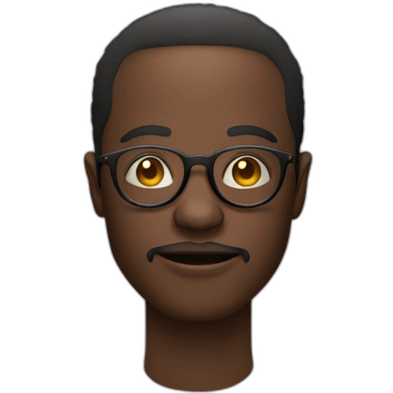 A Afrique man circle face with circle glasses  emoji