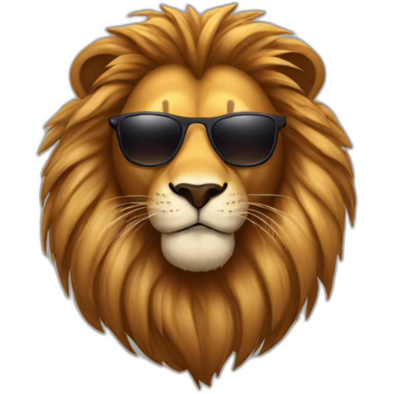 A handsome lion wearing sunglasses emoji