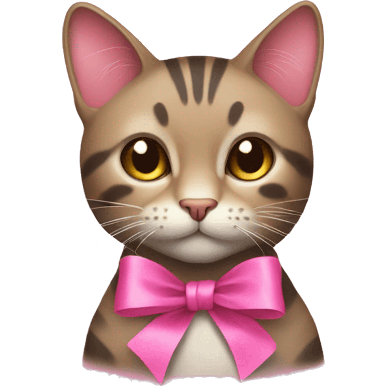 Cat with a pink ribbon emoji