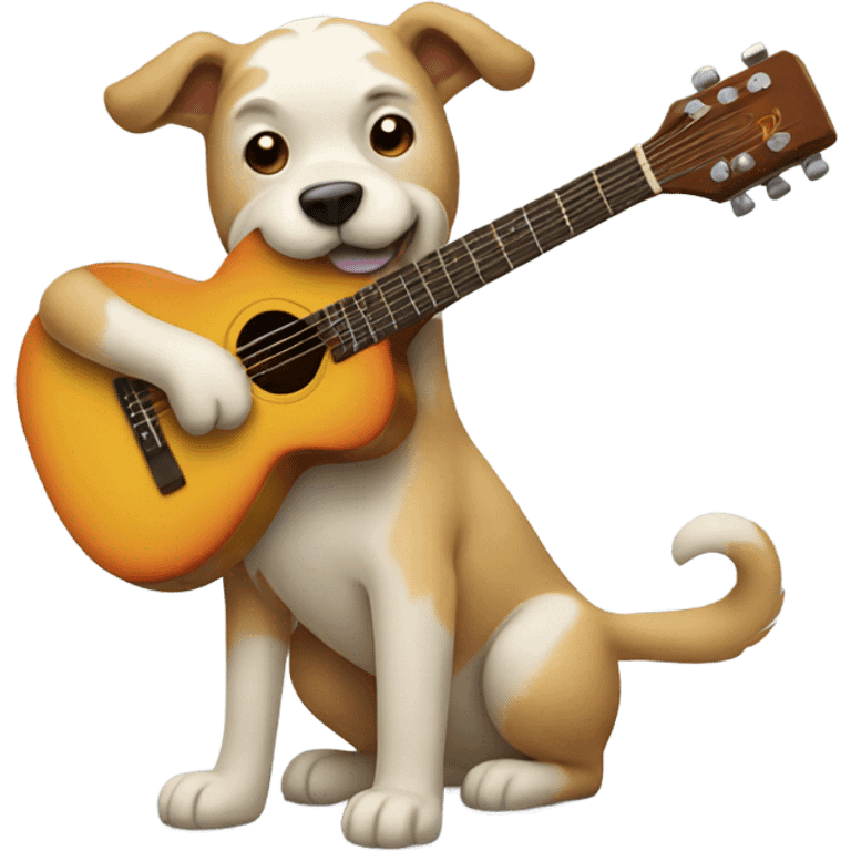 Dog playing guitar emoji