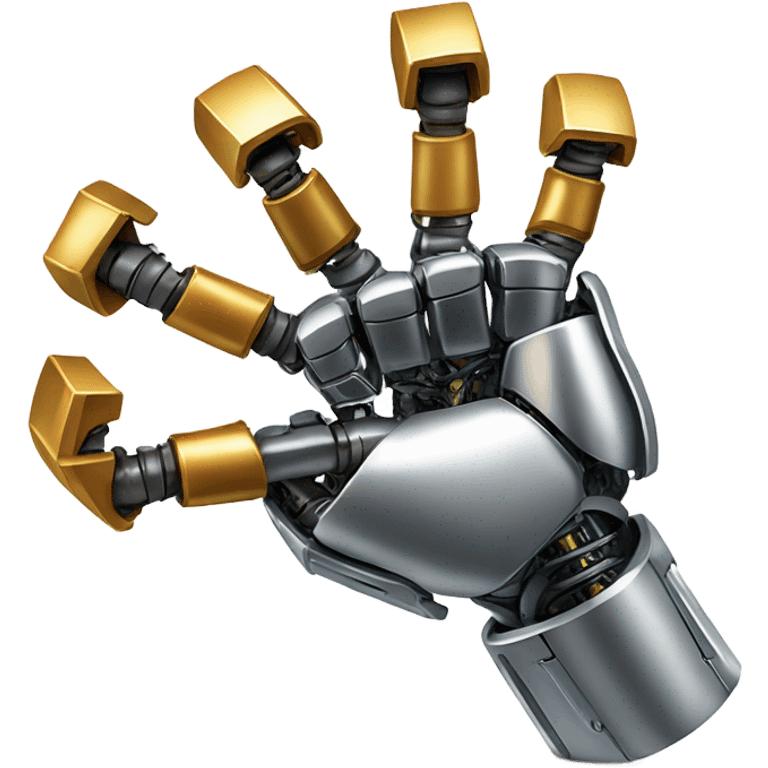 a metal robot biceps arm emoji