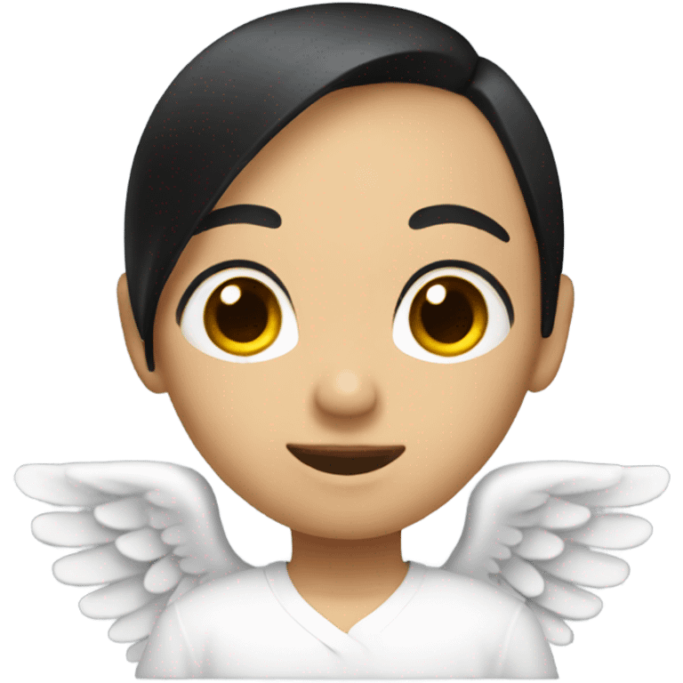 Asian Angel with black hair emoji