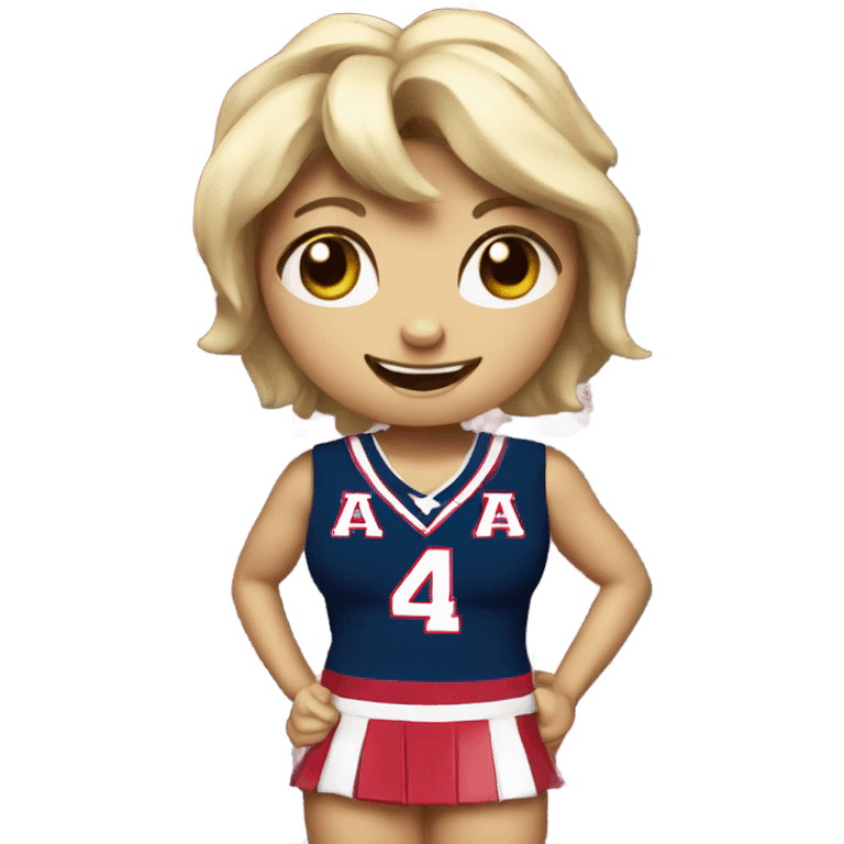 U of a Wilma mascot with cheerleading outfit  emoji