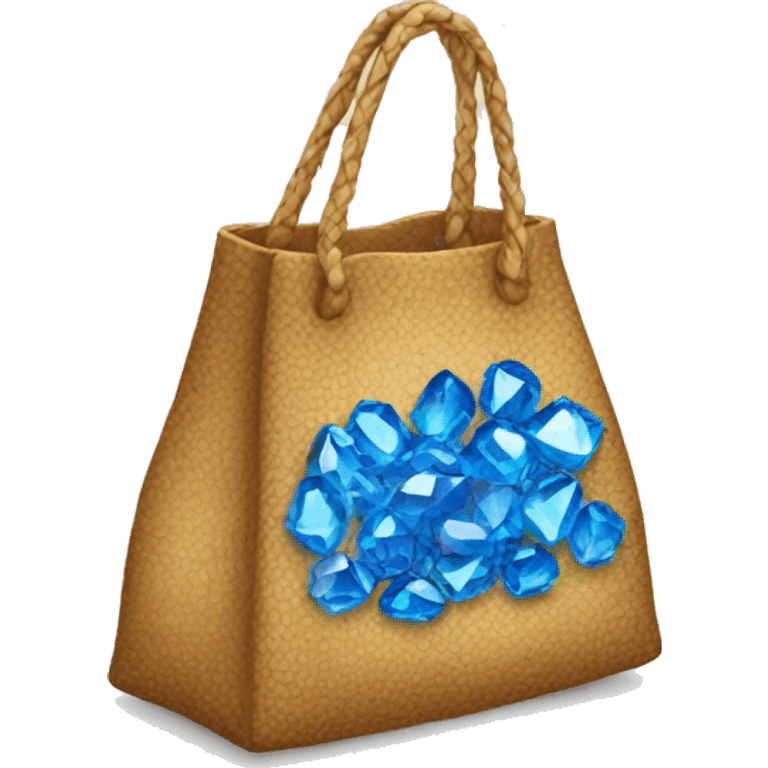 Bag with blue crystals  emoji