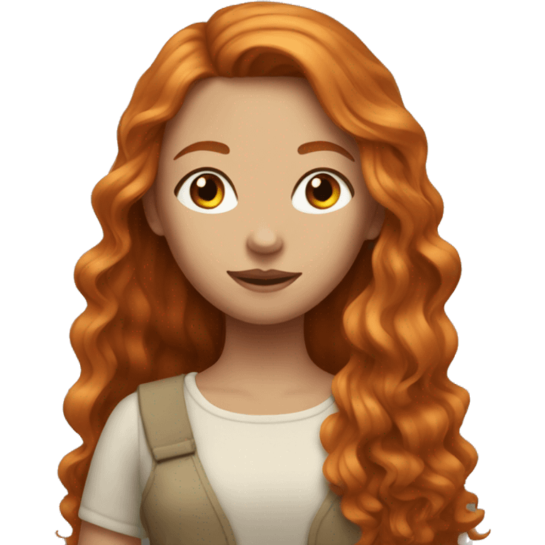 Beautiful girl with long ginger hair  emoji