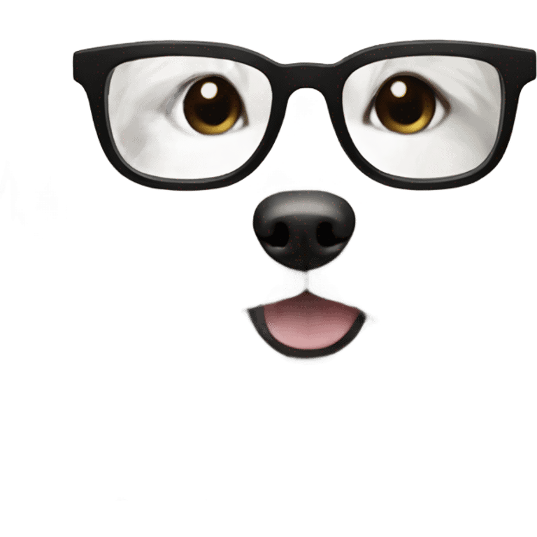 White fluffy dog wearing glasses emoji