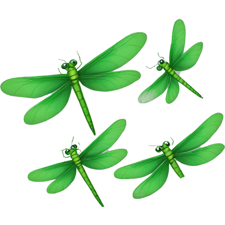 Three green dragonflies  emoji