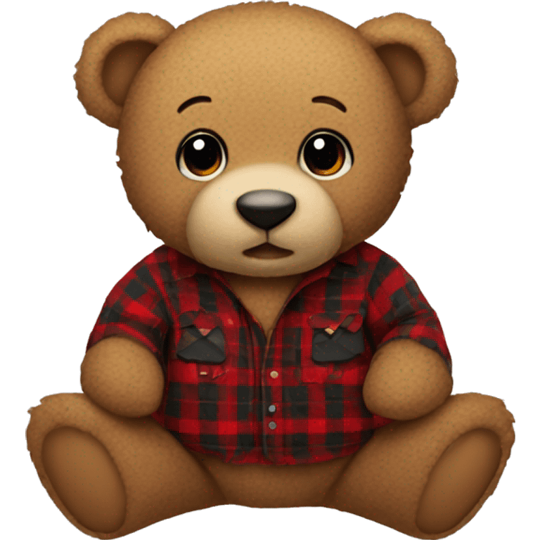 Teddy bear wearing flannel  emoji