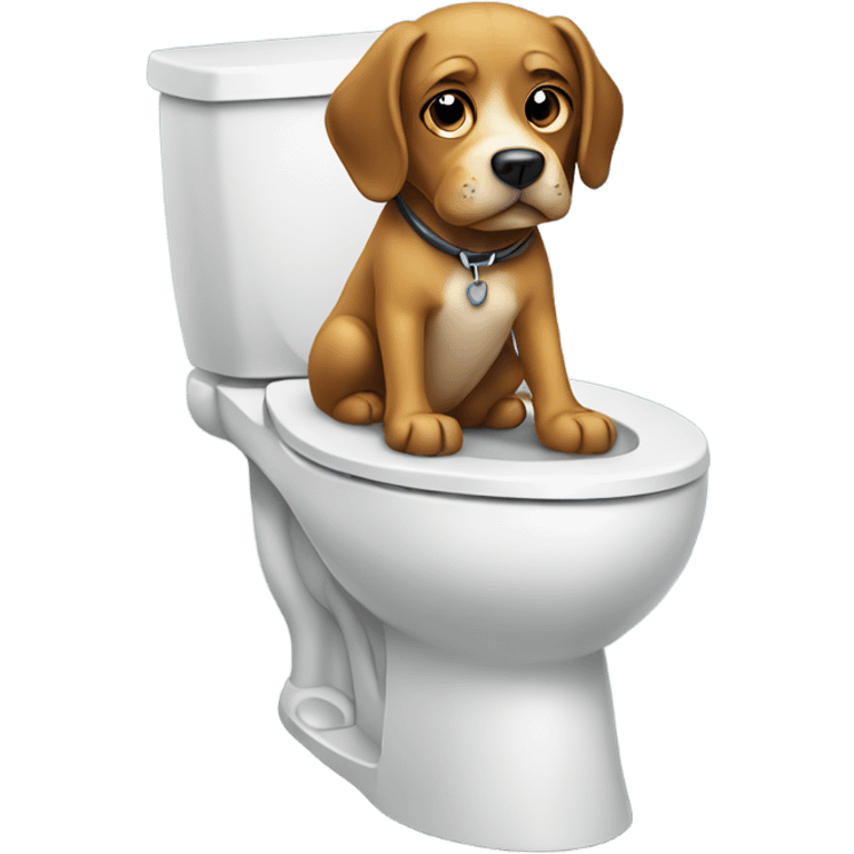 Dog on toilet  emoji