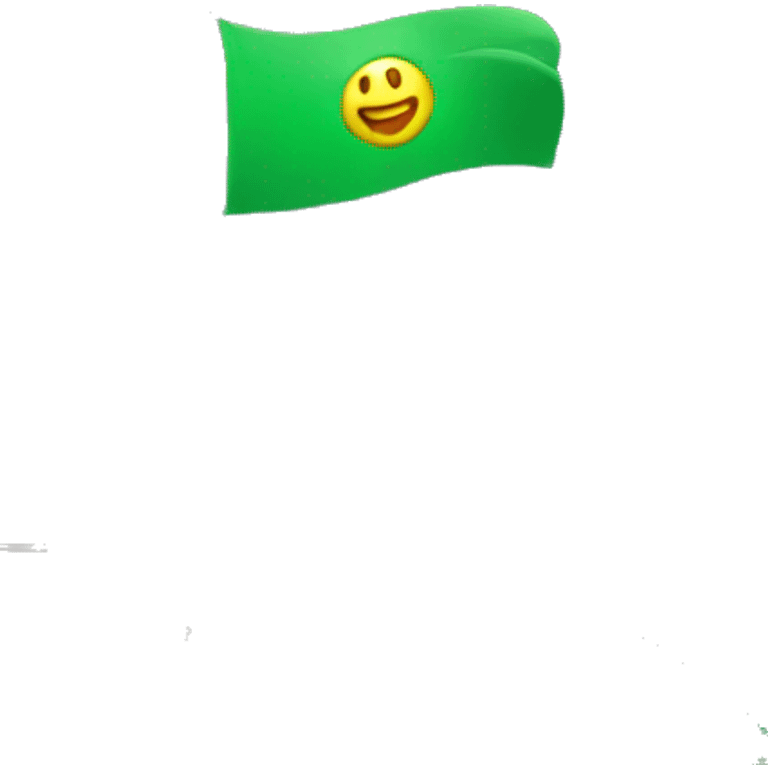 building with green flag emoji