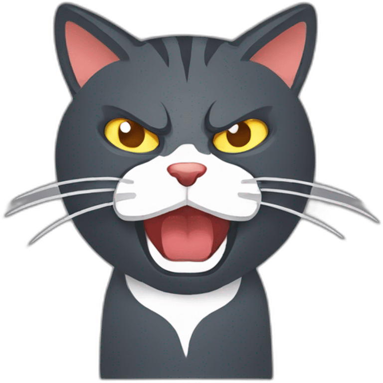 angry cat, simple minimalistic flat vector emoji