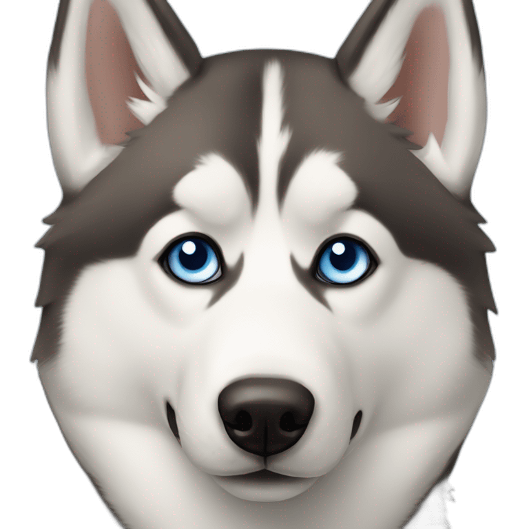 Siberian husky with one blue eye and one brown eye emoji