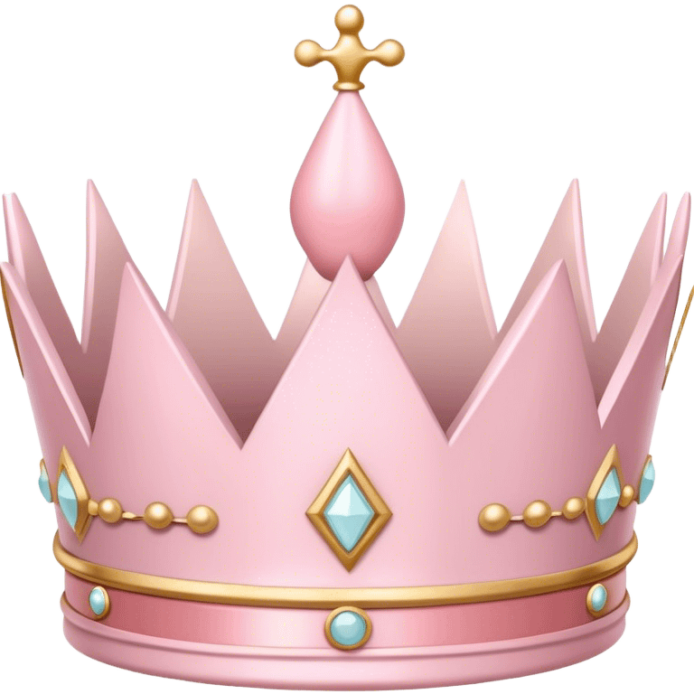 White and pastel pink crown emoji