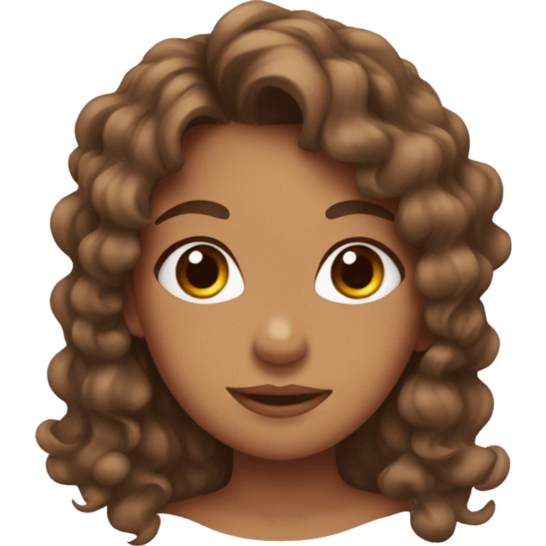 Tan girl with brown curly hair and a bow  emoji