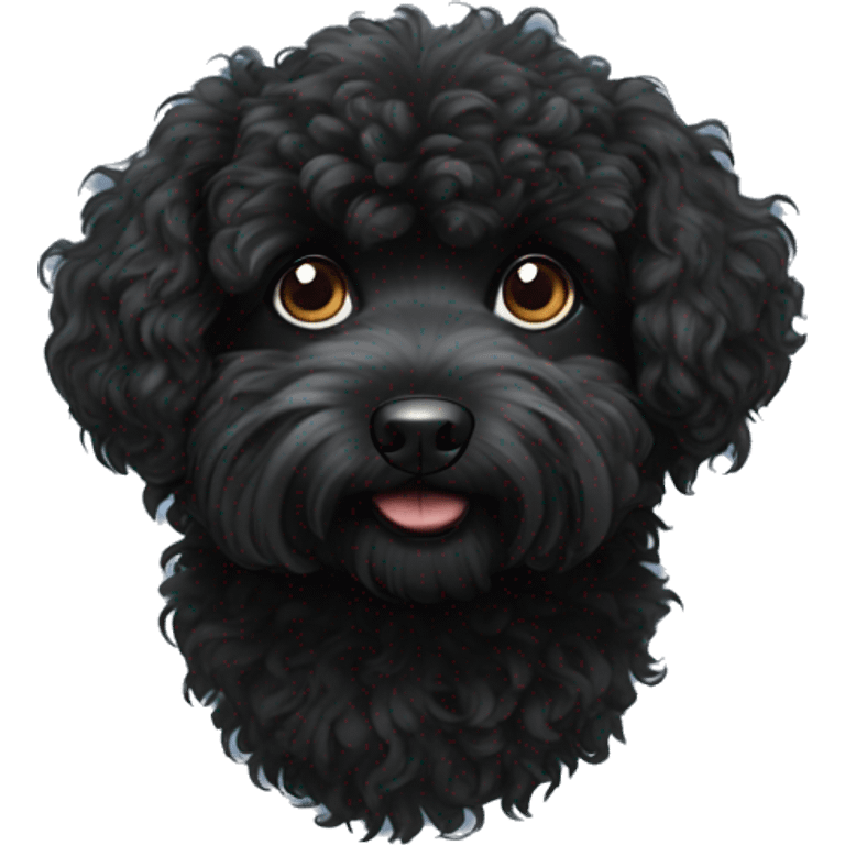 black fluffy curly dog emoji