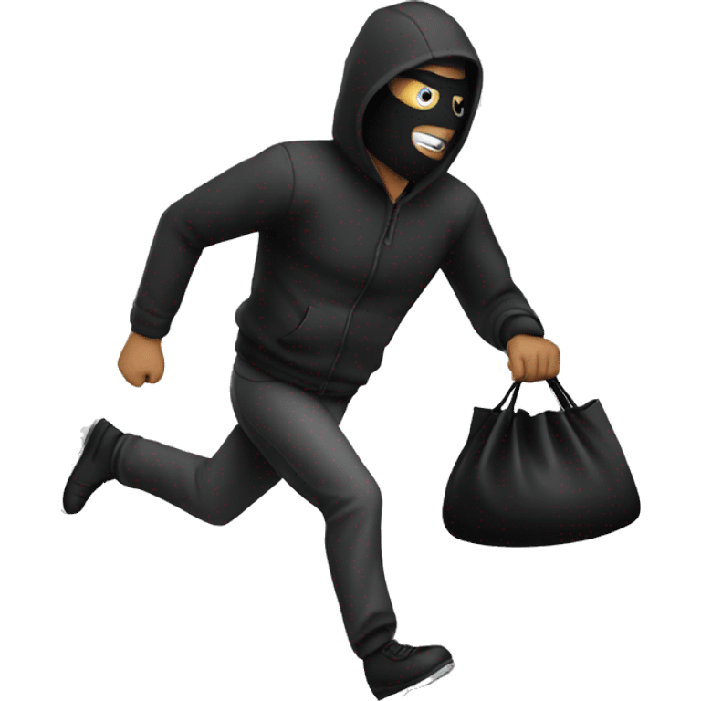 robber running to the left holding a black bag emoji