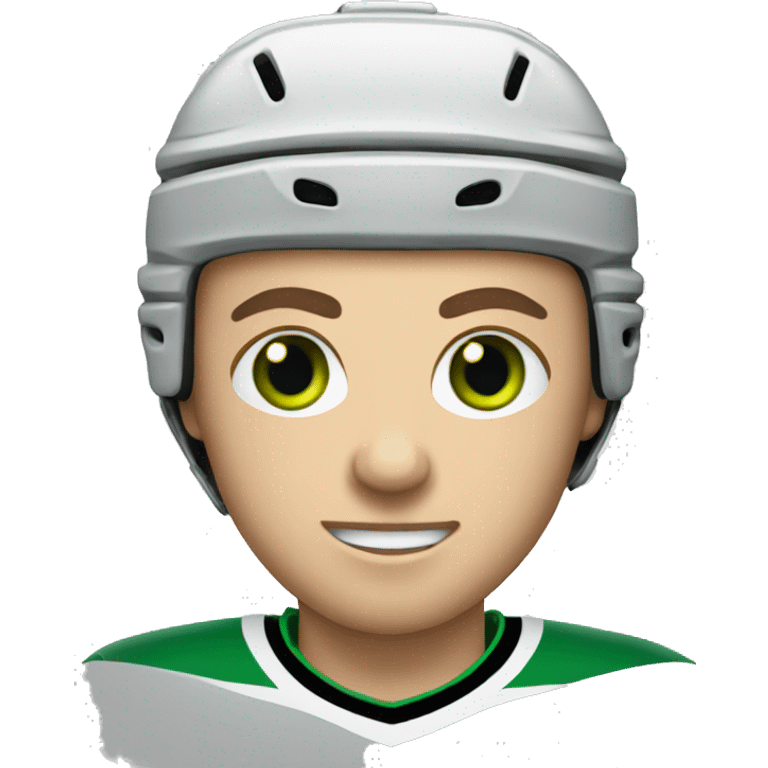 Hockey player with green eye emoji