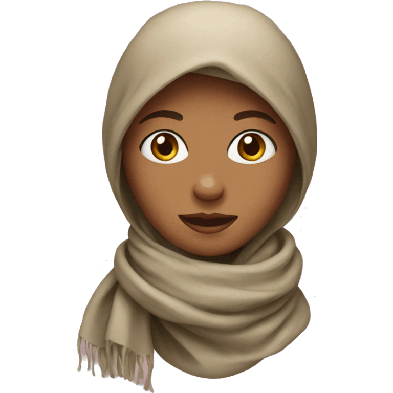 girl wearing scarf around her head emoji