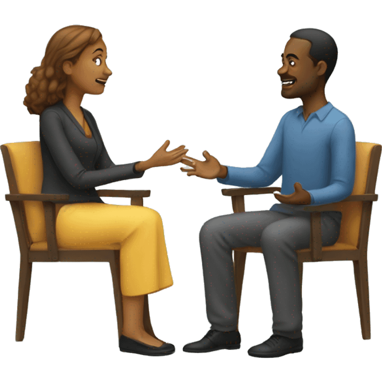 two people talking in therapy emoji