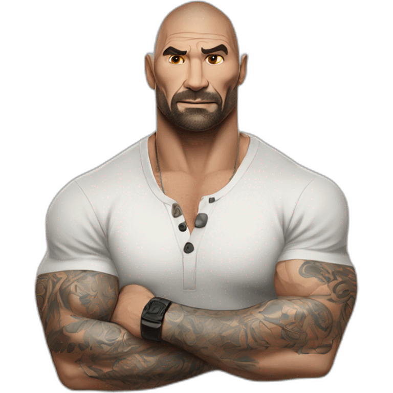 actor dave bautista cartoon wearing henley  emoji