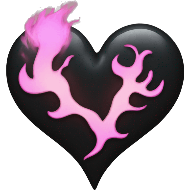 black heart with pink flame  emoji