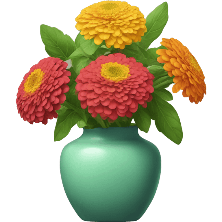 Zinnias in a vase emoji