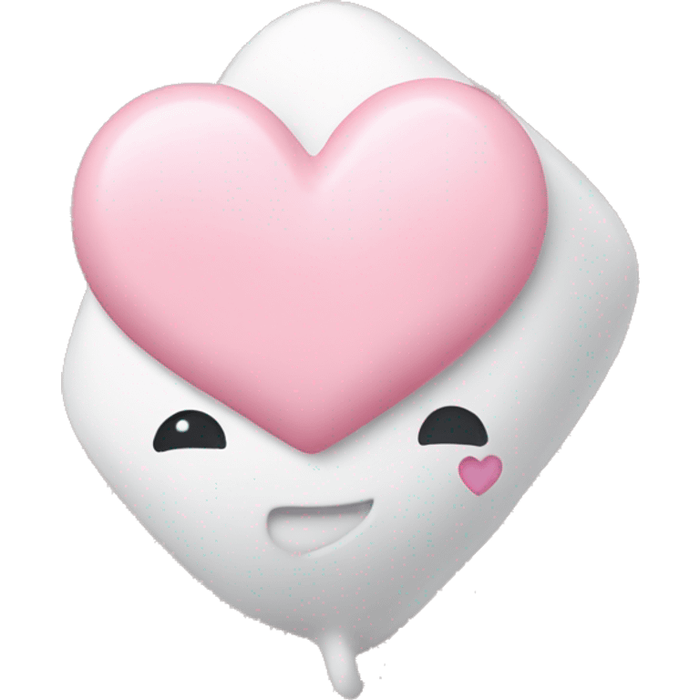 marshmallow and blush pink heart emoji