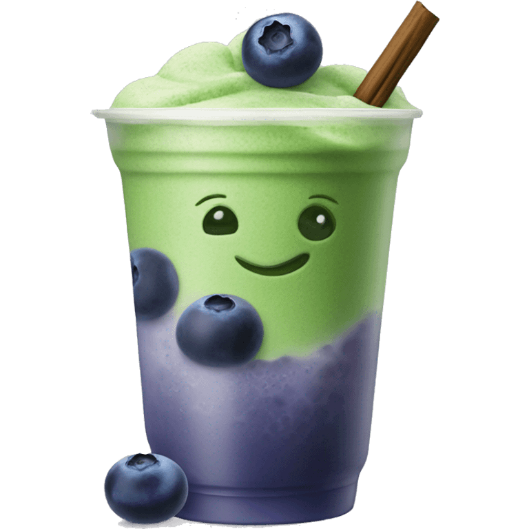 blueberry iced matcha  emoji