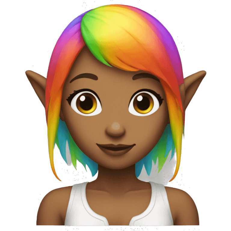 rainbow hair elf girl emoji