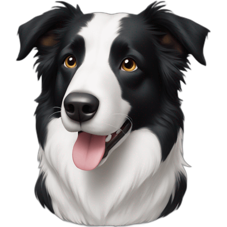 border-collie-all white- emoji