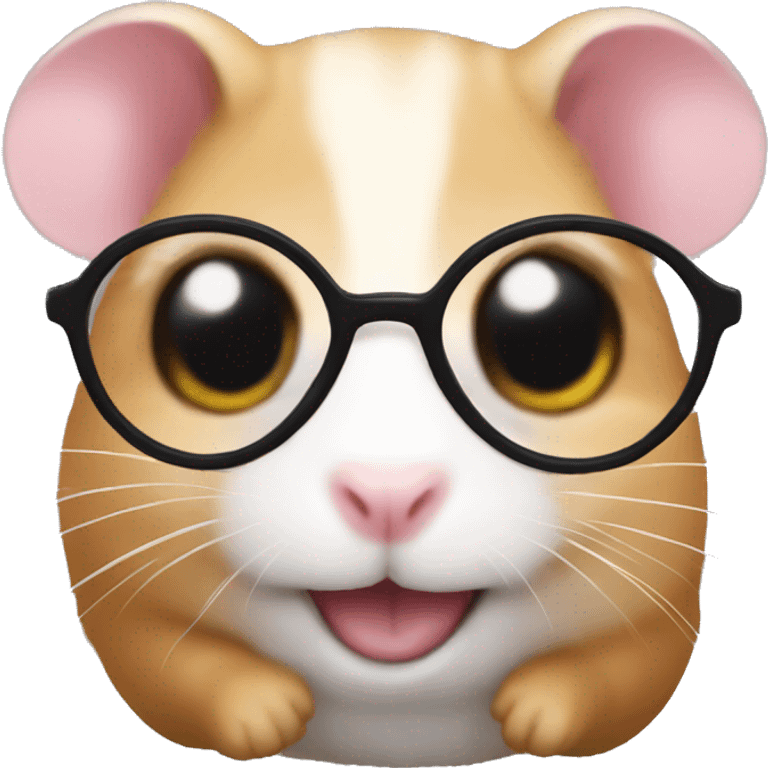 Hamster with glasses and buck teeth emoji