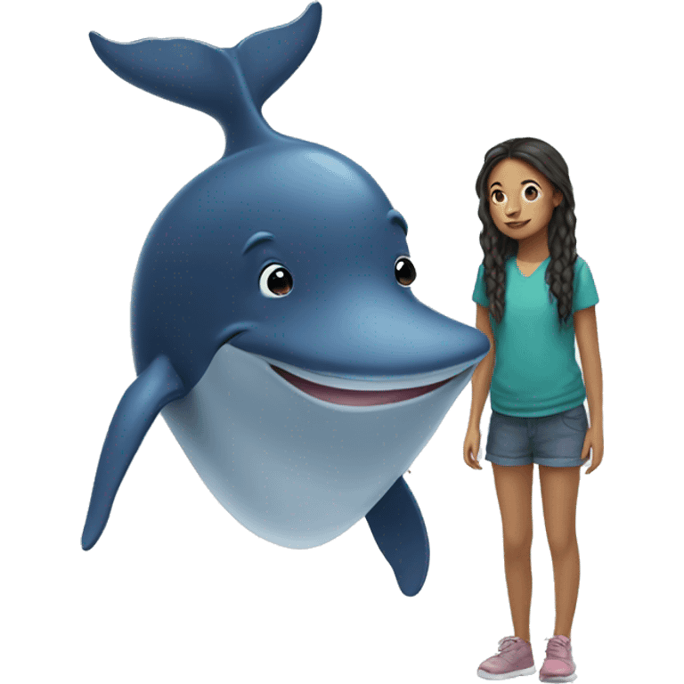 whale with girl emoji