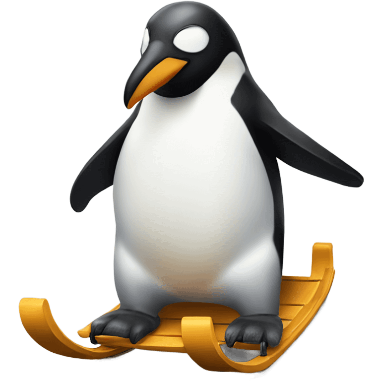 Penguin sledding  emoji