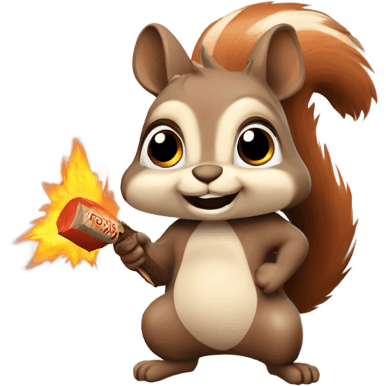 Squirrel with a dynamite ￼ emoji