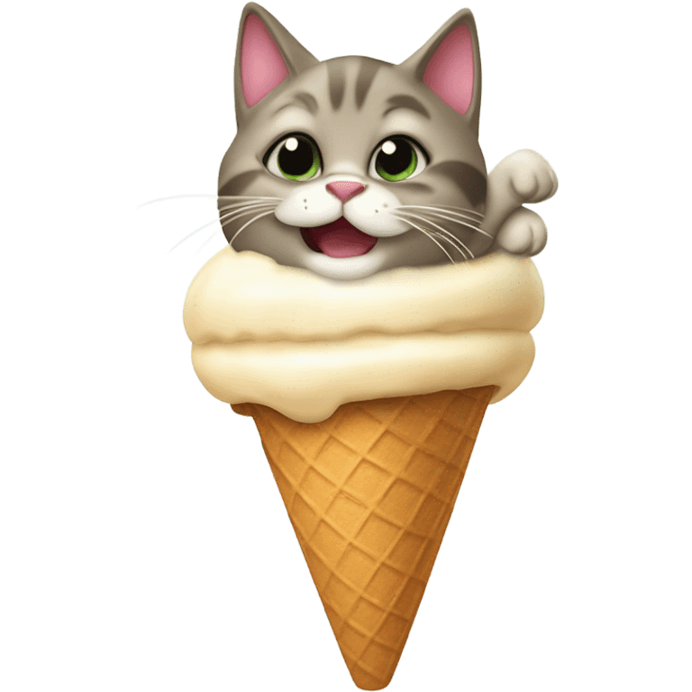 cat with icecream emoji