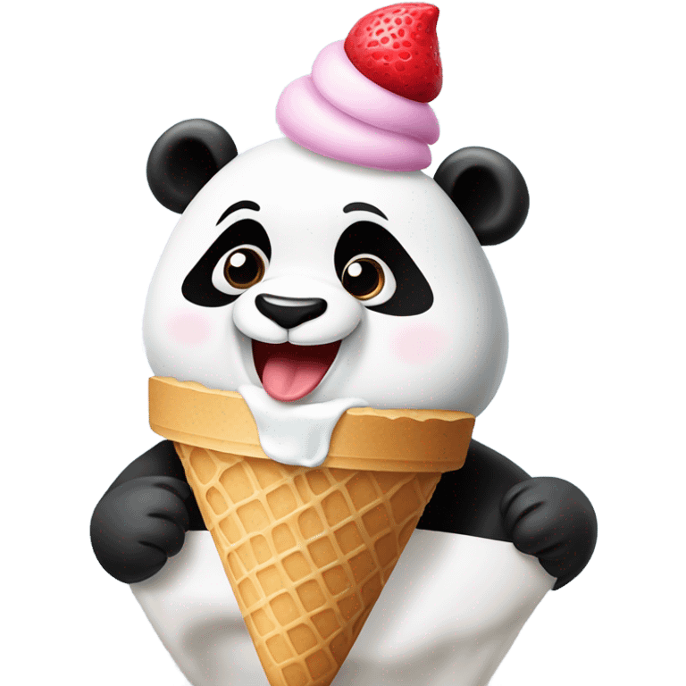 Panda eating ice cream emoji