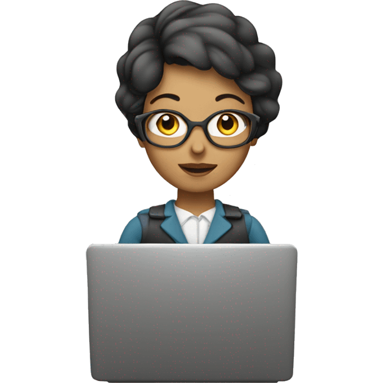 Frau arbeitet am Laptop  emoji