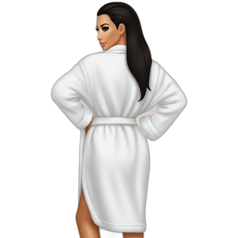 Kim kardashian perfect bum bathrobe behind emoji