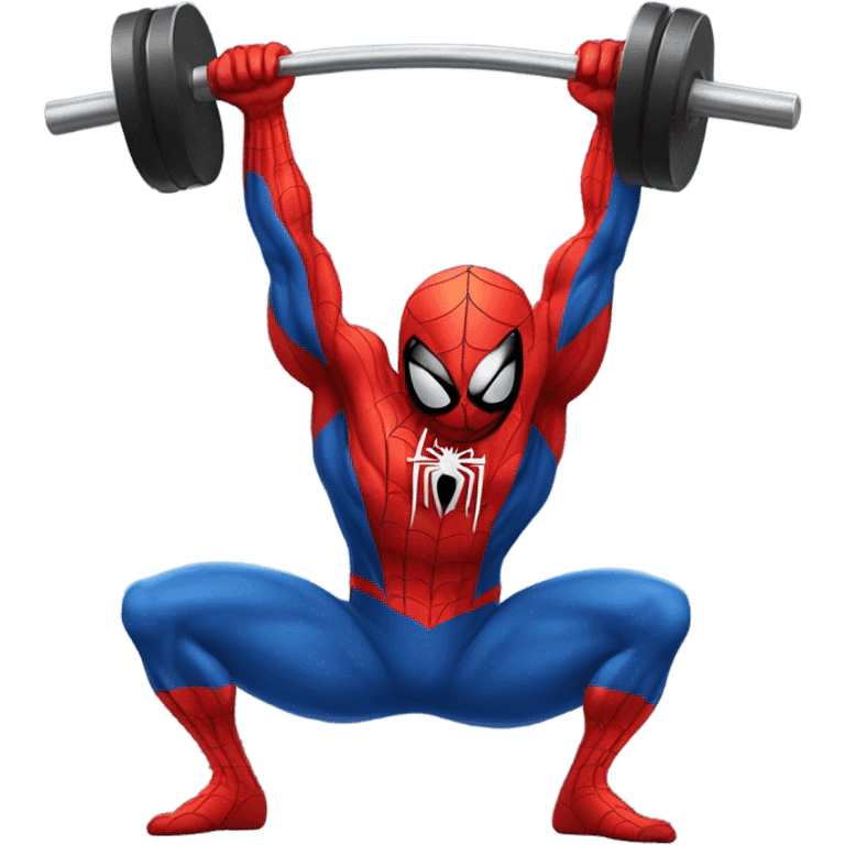 Spiderman lifting weights  emoji