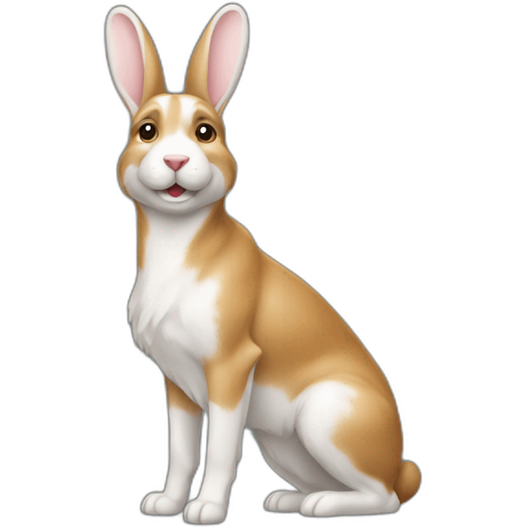 Lapin sur un chien emoji