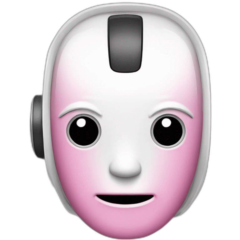 pink and white robot face sticker emoji