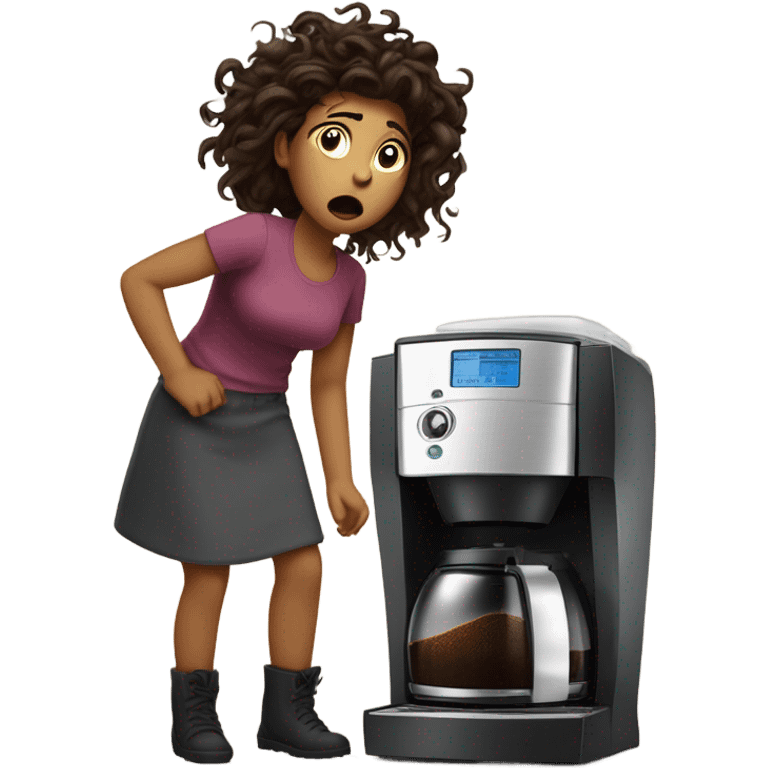 Girl messy coffee maker emoji