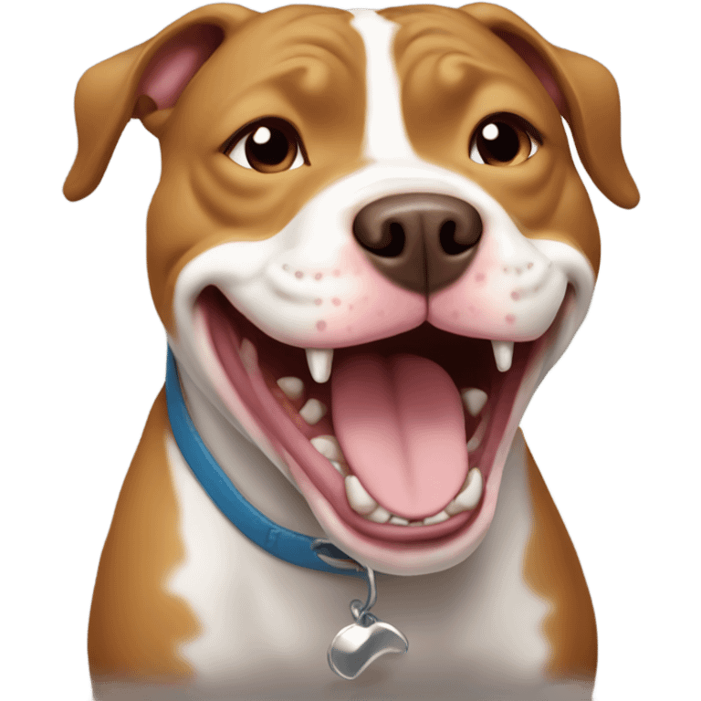 Laughing pit bull emoji