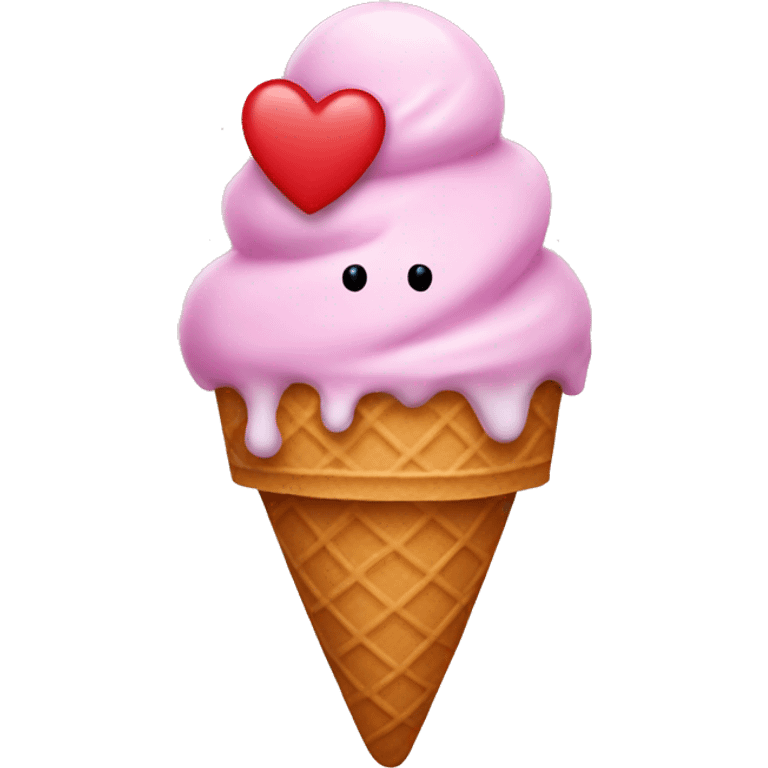 Heart shaped ice cream emoji