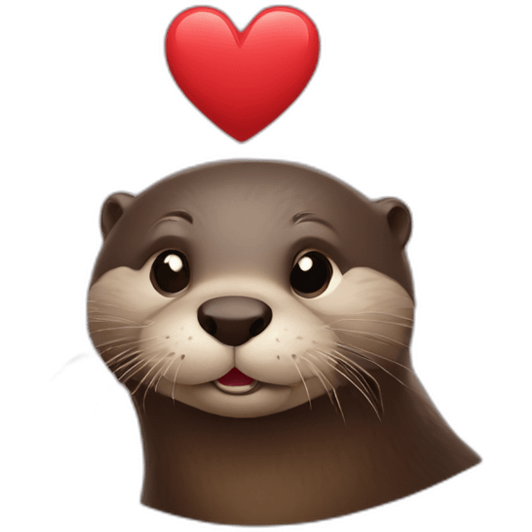 otter that makes a heart emoji