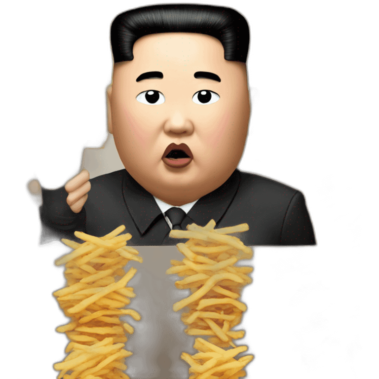 Kim jong un eating mcdonals french fries emoji