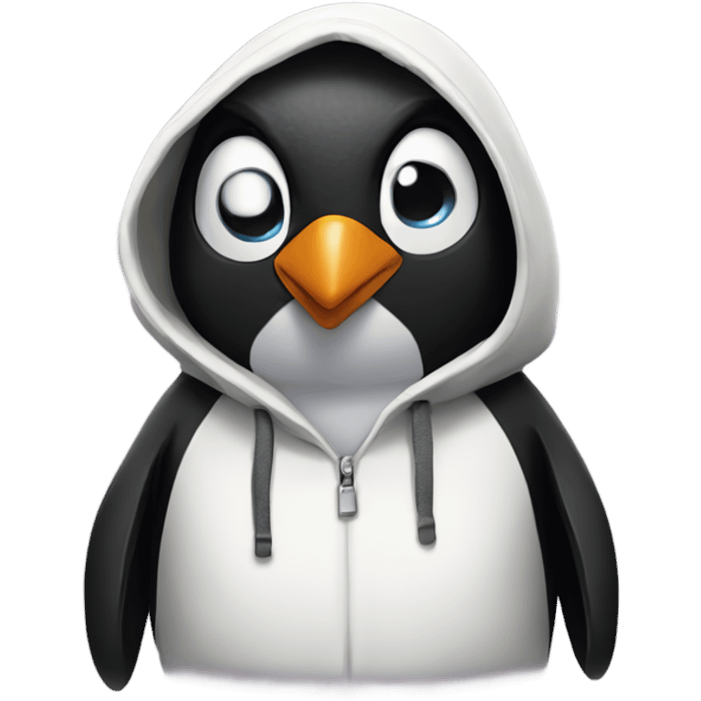 Penguin wearing a hoodie emoji