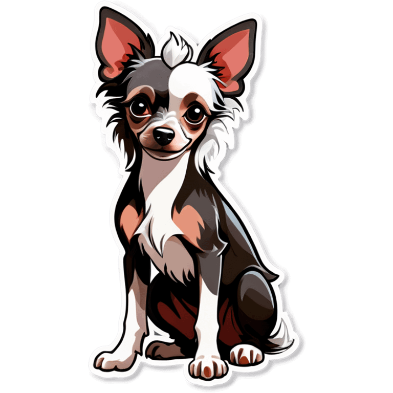 Chinese crested puppy emoji