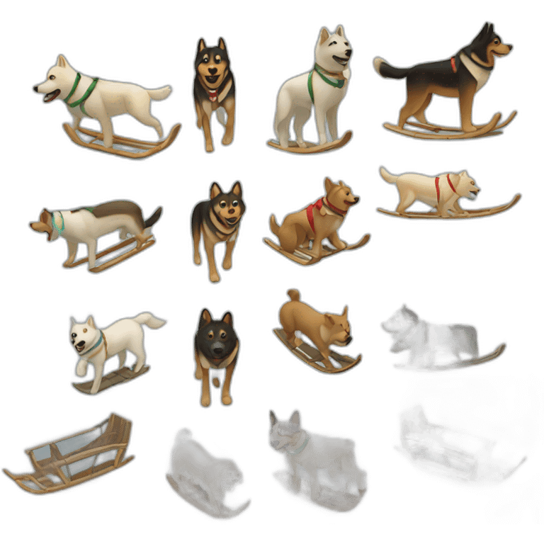  dog sled seen from top emoji