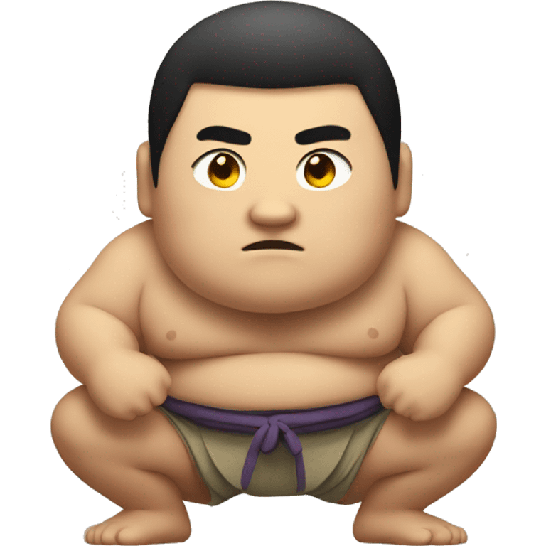 Sumo wrestler squatting emoji